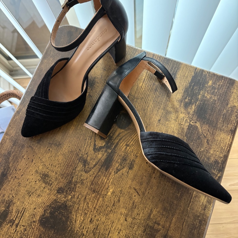 Black Velvet Sundance Heels - Picture 4 of 4